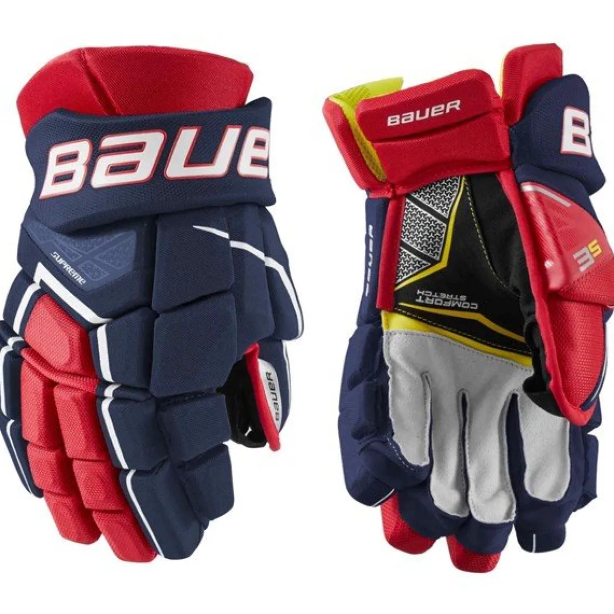 Hockey Gloves Intermediate^BAUER Gloves Supreme 3S Int Navy/Red/White