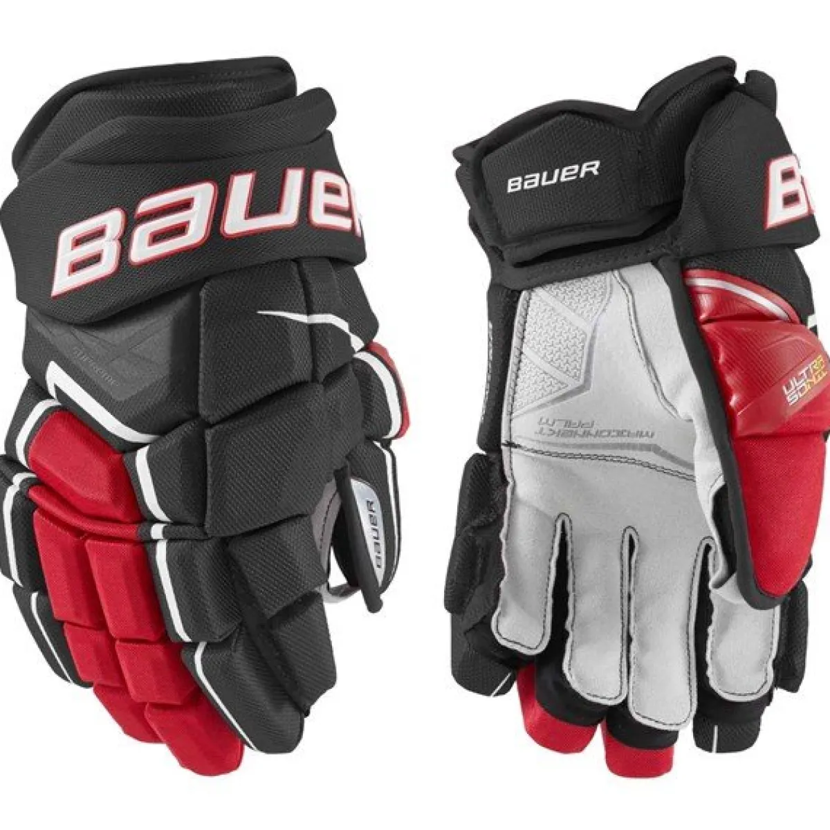 Hockey Gloves Senior^BAUER Gloves Supreme Ultrasonic Sr Black/Red