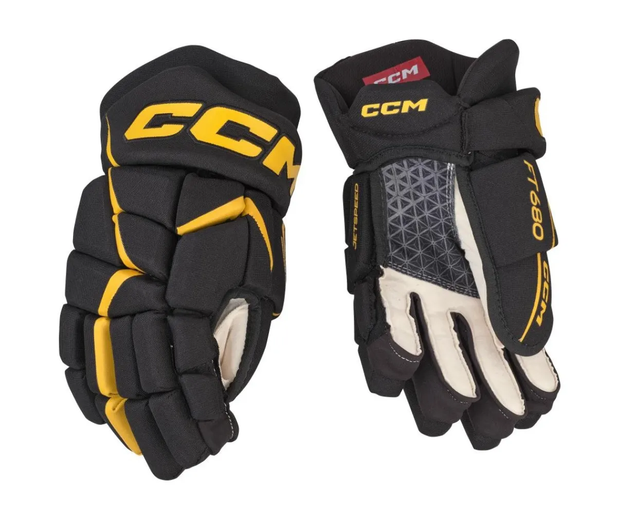 Hockey Gloves Ccm^CCM Glove Jetspeed 680 Jr Black/Yellow