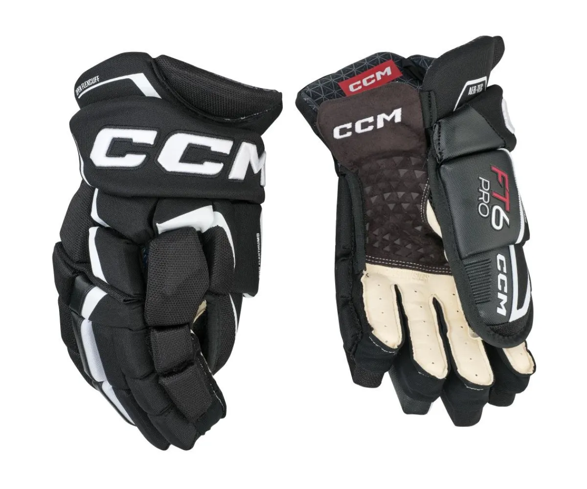 Hockey Gloves Ccm^CCM Glove Jetspeed Ft6 Pro Sr Black/White