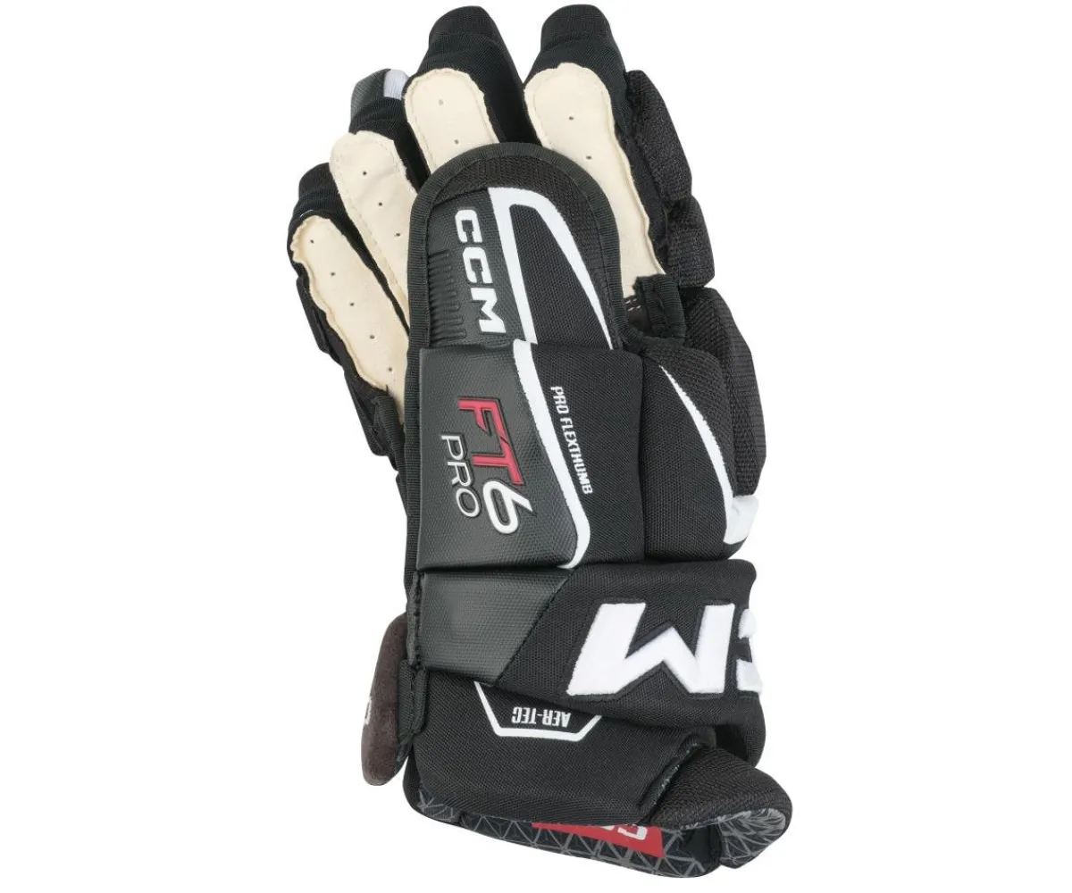 Hockey Gloves Ccm^CCM Glove Jetspeed Ft6 Pro Sr Black/White