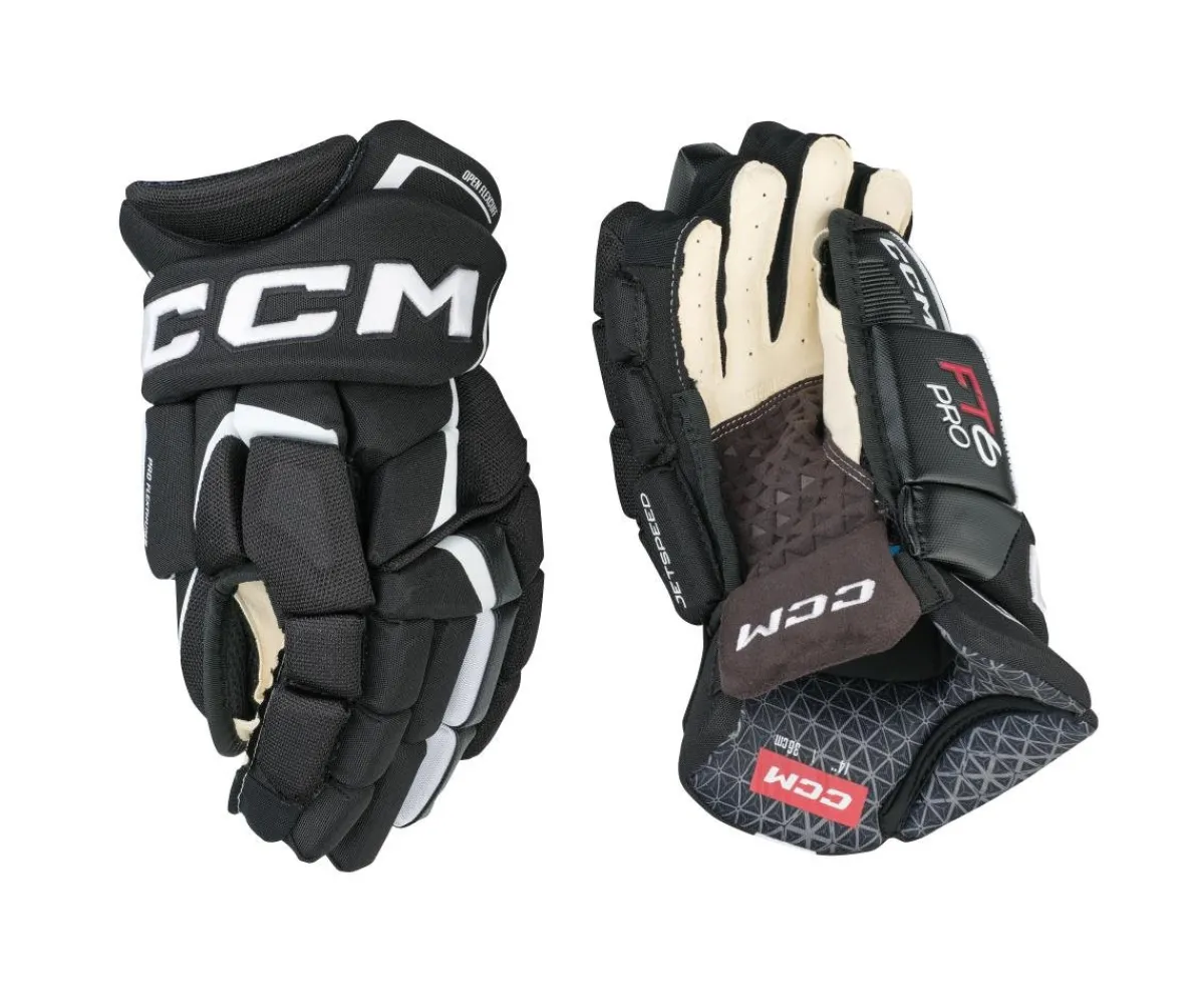 Hockey Gloves Ccm^CCM Glove Jetspeed Ft6 Pro Sr Black/White