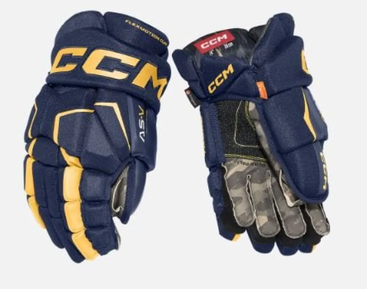 Hockey Gloves Senior^CCM Gloves Tacks As-V Sr Navy/Sunflower Navy/Yellow