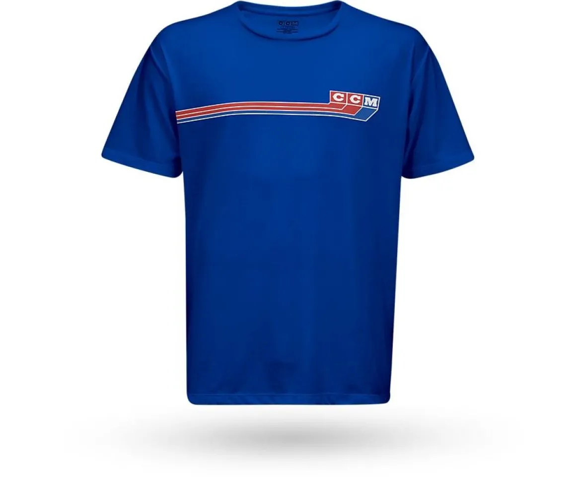 Ccm Retro 3 Block Tee Jr Royal